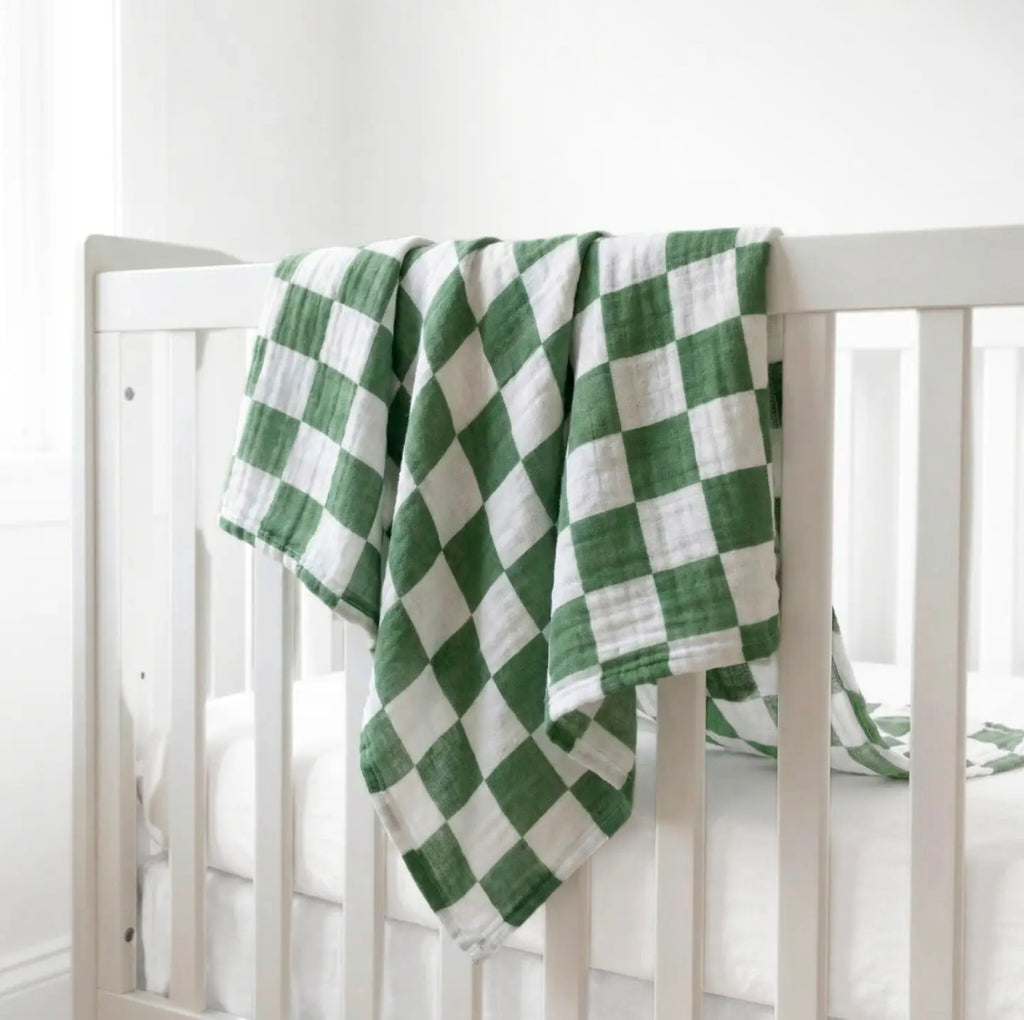 Green Checkered Cotton Swaddle