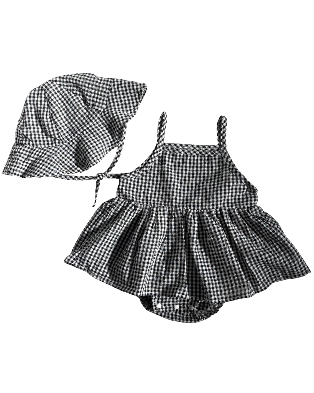 Gingham Sundress with Hat