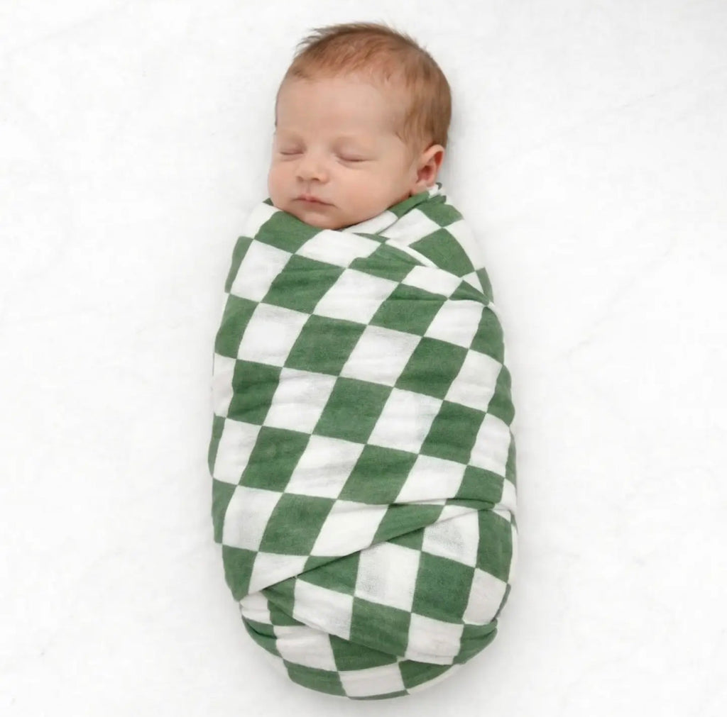 Green Checkered Cotton Swaddle