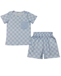 Pastel Purple / Blue Checkered 2 Piece Set