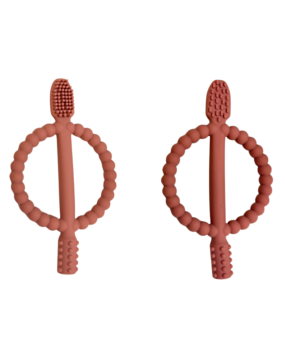 Pink Toothbrush Teether Ring