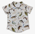 Fish on Button Up Polo