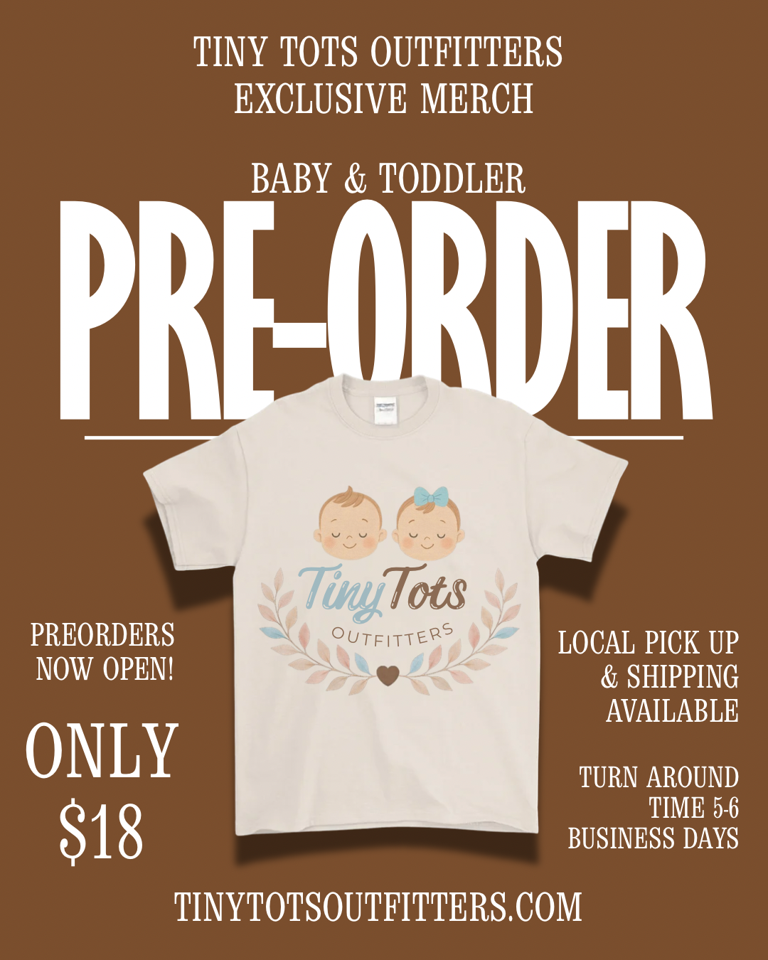 Baby & Toddler Tiny Tots Outfitters Merch **PRE-ORDER**